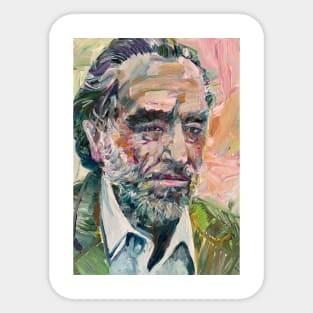 CHARLES BUKOWSKI oil portrait Sticker